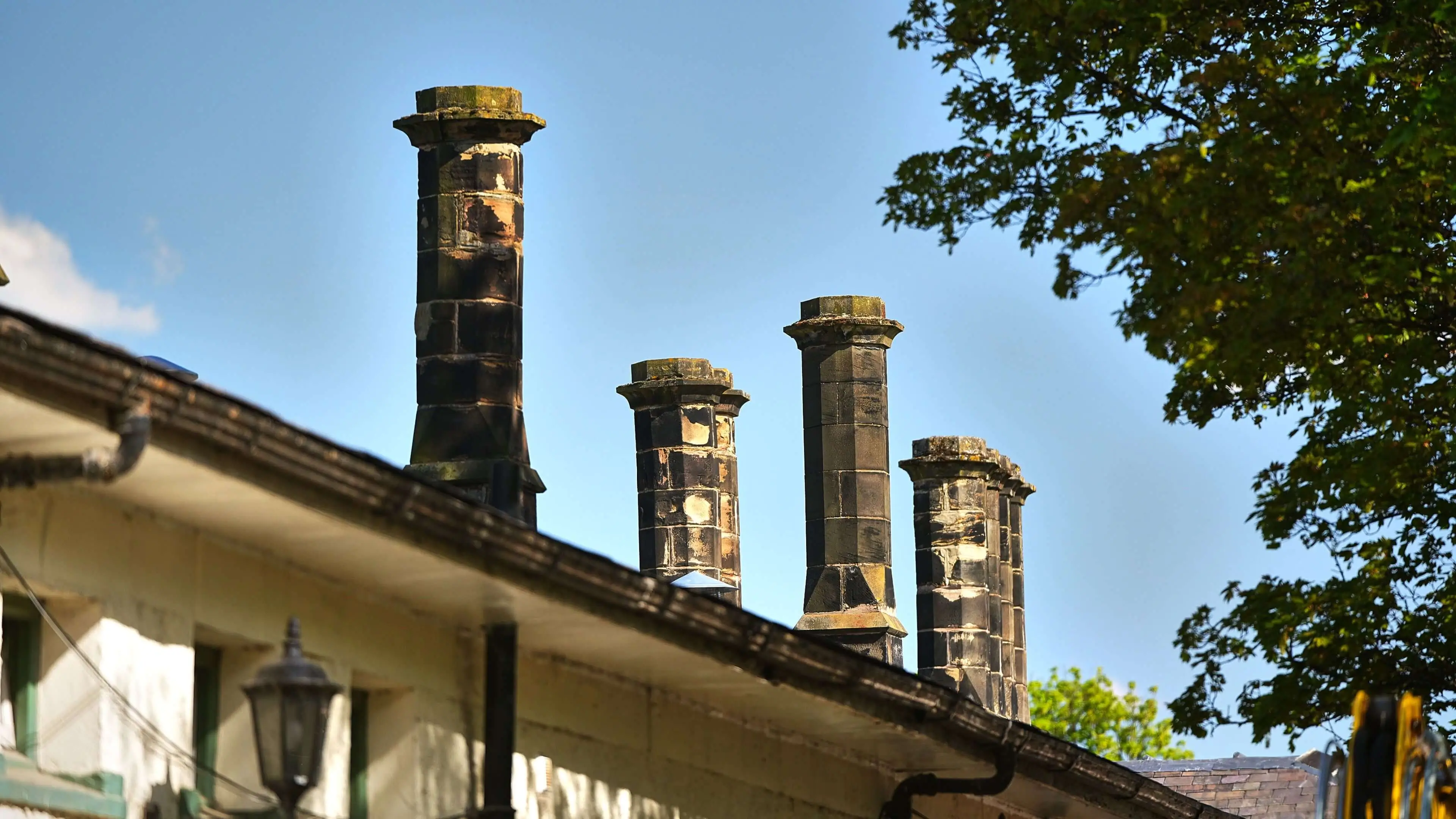 Old chimneys on the roof of North Road Station Museum